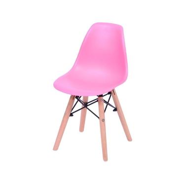 Imagem de Cadeira Infantil Eames Dsw Polipropileno Rosa Base Madeira
