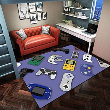 Imagem de Tapetes para área da vida para jogos, controle de jogadores, capacetes, tapete antiderrapante, tapete para decoração de sala de jogos, tapete para crianças, tapete para ambientes internos e externos, G 140 x 200 cm/55 x 79