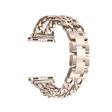 Imagem de Pulseira Aço Elos Dupla Corrente, Compatível com Apple Watch (42/44/45, Estelar)