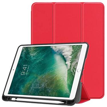 Imagem de Tampas de tablet Para iPad Air 2 / iPad Pro 9.7"(2017/2018) Tablet Case Cover, Soft Tpu. Capa de proteção com auto vigília/sono Capa protetora da capa (Color : Red)