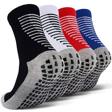 Imagem de JHM Pantufa infantil hospitalar com aderência esportiva para crianças jovens bebês meninos meninas, 4 pares, cor nº 1, 4-7 Anos