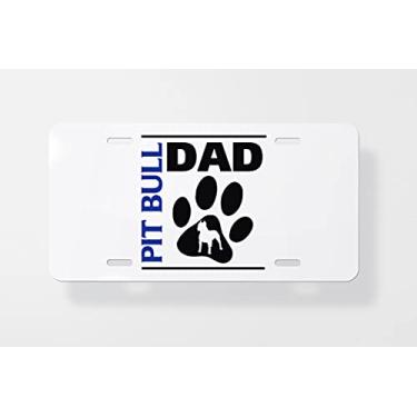 Imagem de Capa para placa de carro Pit Bull Dad – Capa para placa de carro – Capa para placa de carro 15 x 30 cm