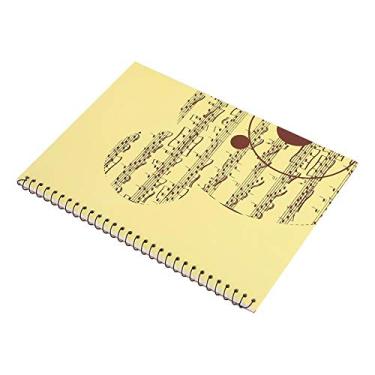 Imagem de Caderno de música, caderno de música, papel de música, 50 páginas de pauta para música escritora (padrão de urso amarelo)