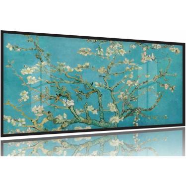Imagem de Quadro Van Gogh Amendoeira Em Flor Decorativo 130x60 Moldura Preta 2x2
