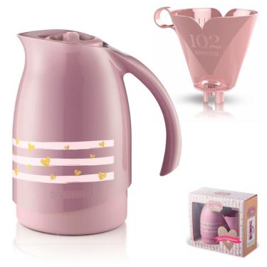 Imagem de Conjunto Bule Térmico 700ml Filtro Coador Café Passado Decorado Cuidar - SR101160 Sanremo