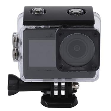 Imagem de Câmera de ação 4K com tela sensível ao toque, ângulo de visão ajustável de 170 graus, câmera subaquática à prova d'água de 30m, câmera esportiva WiFi com acessórios EIS, tela sensível ao toque de 2 polegadas