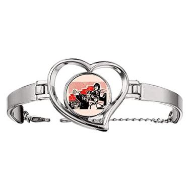 Imagem de N/A N/A Bracelete de fio de coração com pulseira de propaganda educação vermelha da China, medium, metal
