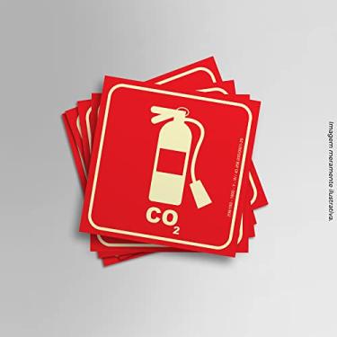 Imagem de Kit 8 Adesivos Fotoluminescente Extintor CO2 15cmx15cm