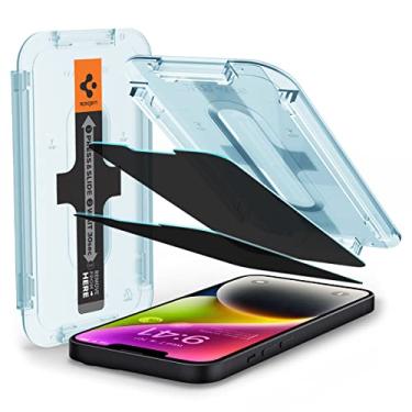Imagem de Spigen Protetor de tela de vidro temperado [GlasTR EZ FIT - Privacidade] projetado para iPhone 14/iPhone 13 Pro/iPhone 13