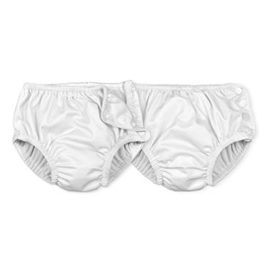 Imagem de i play. by green sprouts Fralda de natação reutilizável para meninos, Branco/encaixe, 2 Count (Pack of 1)