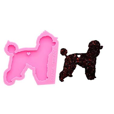 Imagem de Angel Wings Moldes de silicone super brilhantes em forma de poodle para cães de estimação, chaveiro de argila de polímero, colar, resina epóxi, faça você mesmo, molde de silicone, moldes de resina