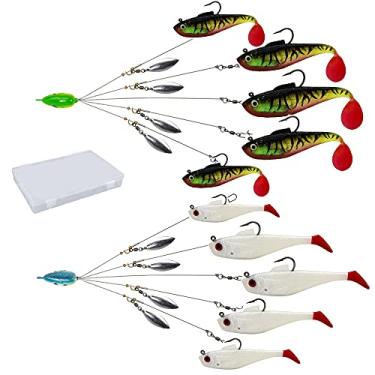 Imagem de TZDTMEOS Alabama Rigs kit de equipamentos de guarda-sol com caixas, iscas de pesca para pesca e robalo, isca de pesca de 20,32 cm, 1,27 g