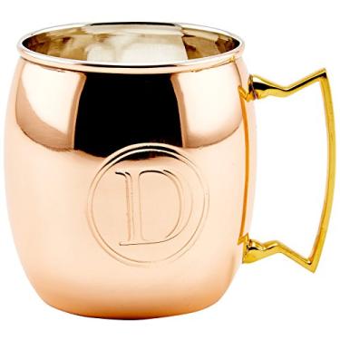 Imagem de Old Dutch International Caneca sólida Moscow Mule, 473 ml, monograma D, cobre