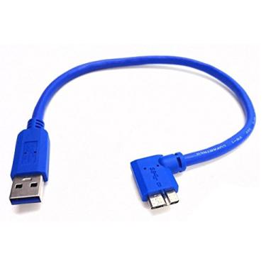 Imagem de ZdyCGTime 30 cm USB 3.0 A macho plugue para Micro B macho 10 pinos 90 graus ângulo direito cabo curto