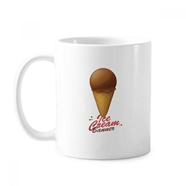 Imagem de Caneca de cerâmica para sorvete de chocolate marrom xícara de porcelana de café