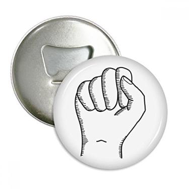 Imagem de Estampa de linha de gestos fechada, abridor de garrafas, ímã de geladeira, emblema multifuncional