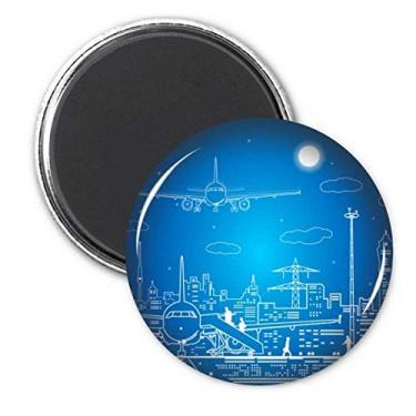 Imagem de Metropolis City Aeronave Nuvem Paisagem Geladeira Adesivo Decoração Emblema Presente