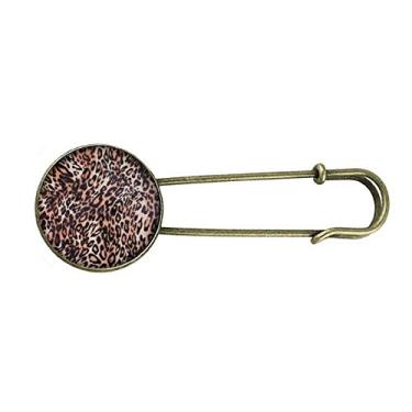 Imagem de Brinco de pino de broche de metal retrô pena de leopardo design abstrato