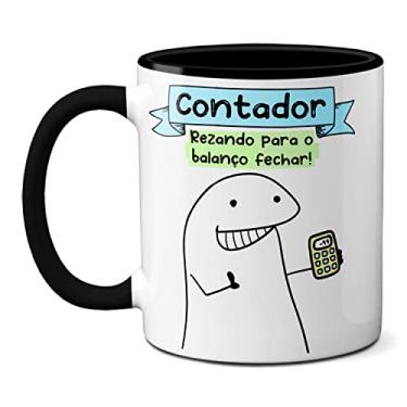 Imagem de Caneca Contador Rezando Para O Balanço Fechar! Presente (Preta)