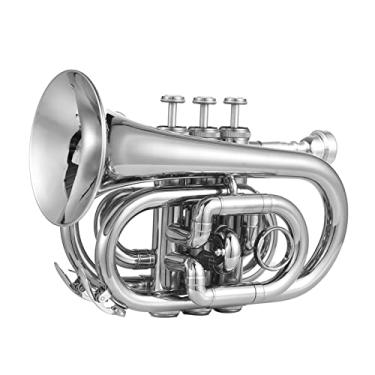 Imagem de Qudai Trompete Sib Minitrompete de Bolso com Bocal Bolsa de Transporte Luvas Pano de Limpeza Instrumento de Latão