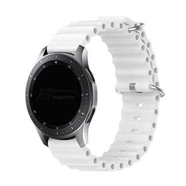 Imagem de Pulseira 22mm Ondas compativel com Samsung Galaxy Watch 3 45mm - Galaxy Watch 46mm Sm-R800 - Gear S3 Frontier - Amazfit GTR 4 - Marca LTIMPORTS (Branco)