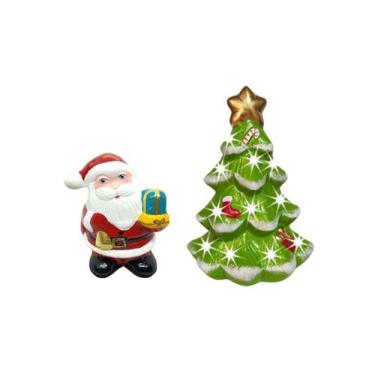 Imagem de Arvore De Natal Porta Vela E Papai Noel Verde Claro - Hp Decor