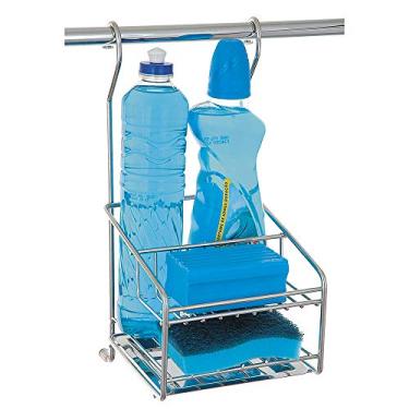 Imagem de PORTA DETERGENTE SABÃO E ESPONJA 4650 CROMADO COM BANDEJA INOX