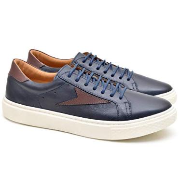 Imagem de Sapatênis Masculino Em Couro Fork 5067-4 Azul (39)