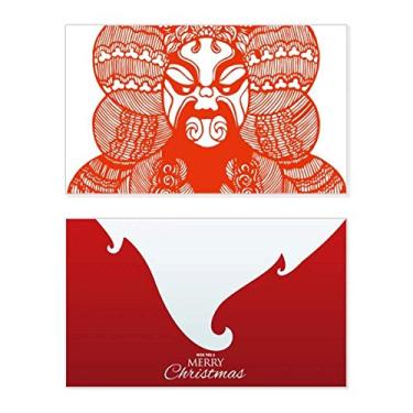 Imagem de Corte em papel Cabeça de Ópera de Pequim, Feriado Chinês, Feliz Natal, Cartão de Parabéns, Mensagem de Letras de Natal