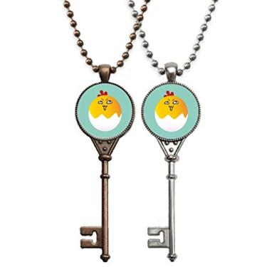 Imagem de OFFbb-USA Colar com pingente de desenho animado de rosto adorável Egg Insidious para decoração de casais