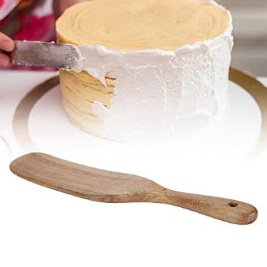 Imagem de Venda Louca 33,5 x 6,5 cm, espátula de madeira 66,9 102 g, cabo de madeira para cozinha doméstica (pá de teca 33,56.5, azul)