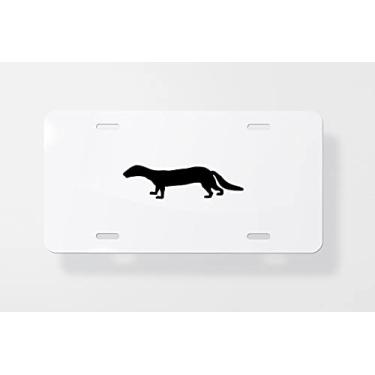 Imagem de Polecat Silhouette – Capa para placa de carro – Capa para placa de carro – 15 x 30 cm