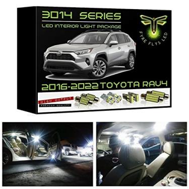 Imagem de Fyre Flys 8 peças de luzes interiores LED brancas para Toyota RAV4 Super Brilhante 6000K 3014 Series SMD Kit de embalagem e ferramenta de instalação