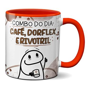 Imagem de Caneca Flork Combo Do Dia: Café Dor (flex) E Rir (votril) (Vermelha)