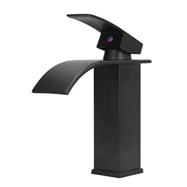 Imagem de Torneira Banheiro Monocomando Cascata 18cm Misturador Baixa Preto