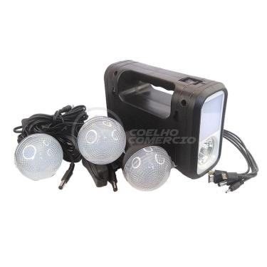 Imagem de Kit Lanterna Placa Solar Carregador Portatil Energia Nº 10