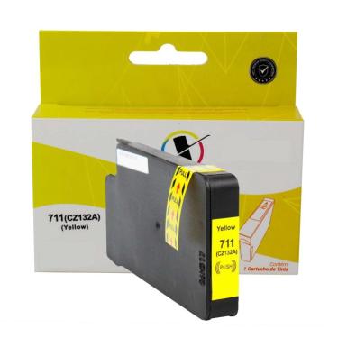Imagem de Cartucho Yellow compatível para impressora hp Designjet T120 T520 T130 T530 Plotter Eprinter 170 ml 711XL 711