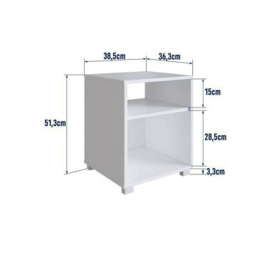 Imagem de Conjunto 2 Mesas de Cabeceira Siena com Prateleira Branco