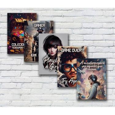 Imagem de 10 Placas Decorativas Gamer MDF 20x28 Atacado Revenda