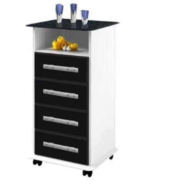 Imagem de Buffet/Balcão/Bancada/Aparador ER Estilo Retrô Com Pés em Madeira Natural Pintura UV Acabamento em Alto Relevo 2 Portas Com Dobradiças Cor Cumaru/Off White