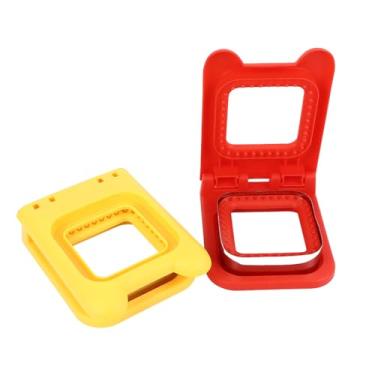 Imagem de Conjunto de Cortadores de Aço para Sanduíche, 2 Peças, Pão para Molde Quadrado, Máquina Seladora de Torradas, Corte de Bordas para Cortadores de Biscoitos Vermelhos