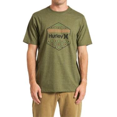 Imagem de Camiseta Hurley Redstone Masculina Verde Escuro Mescla