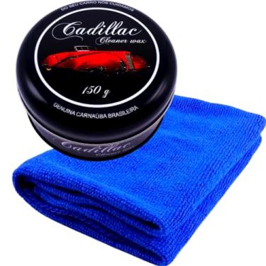 Imagem de Cera Cleaner Wax Limpadora Automotiva 150g Cadillac + Pano de Microfibra 40x40cm