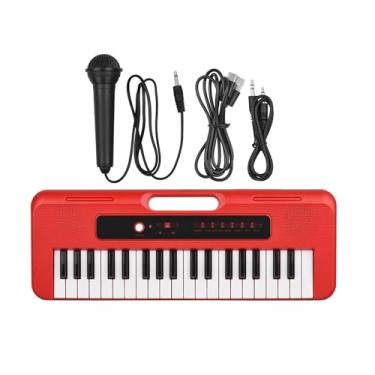 Imagem de teclado eletrônico para iniciantes Piano Eletrônico De 37 Teclas Com Microfone Predefinido 10 Demonstrações Suporta Gravação De Fone De Ouvido Teclado Portátil Musical