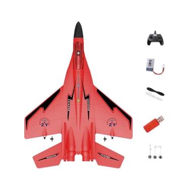 Imagem de Fancyes Drone RC Planador, brinquedos voadores ao ar livre, para usar, avião RC com luzes LED, avião RC para adultos iniciantes meninas meninos, Vermelho