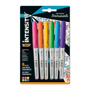 Imagem de Pincel Marcador Permanente BIC Marking Color, Ponta Média de 1.1mm, 6 Cores Vivas, c/ Grip Emborrachado, 891633