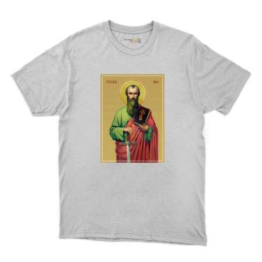 Imagem de Camiseta Masculina Algodao Estampa Santo São Paulo Tecido Macio Otima Qualidade