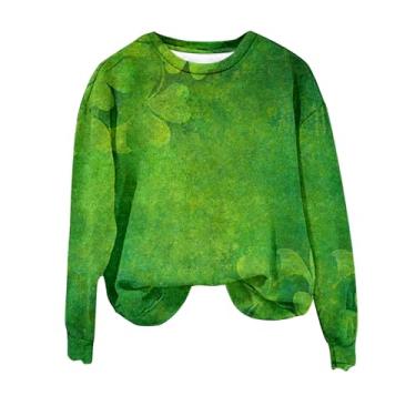 Imagem de Camisa de dia de São Patrício feminina camiseta de duende linda verde para sair, roupas de cruzeiros para mulheres, Camisa feminina Green St Patricks Day, 3G