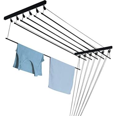 Imagem de SECALUX Varal Pratico Parede/Teto aço 1, 20 Black, 141051