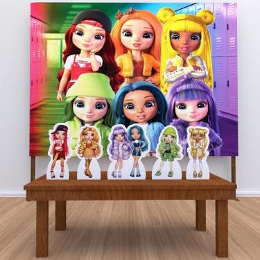 Imagem de Kit Decoração Festa de Aniversário Infantil Painel + Displays Rainbow High